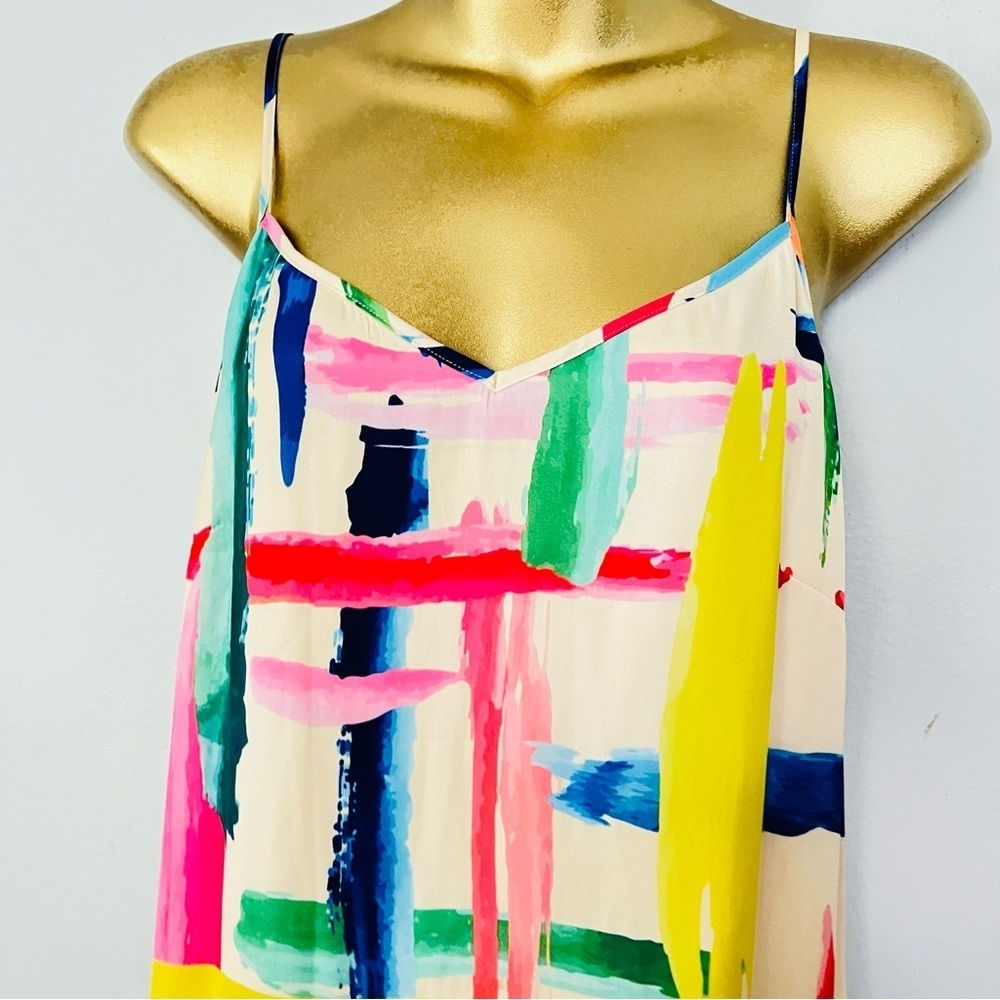 Essentiel Antwerp Colorful Abstract Maxi Dress Strappy Vacation Statement - Picture 4 of 7